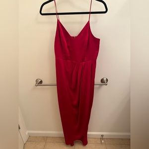 Express Mid length wrap dress red